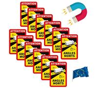 PRINT.GG Blind Corner Sticker France - Blind Spot for Trucks and Buses - Attention Angles Morts 17 x 25 cm - Dead Corner Sticker - Magnetic Stickers for Trucks and Motorhomes and Car Buses (12 Pieces