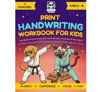 Print Handwriting Workbook for Kids 8-12: Fun Weekly Practice Exercises to Learn Writing, Penmanship & Motor Skills with Jokes, Science Facts & ... (Elementary Grade Writing Prompt Books)