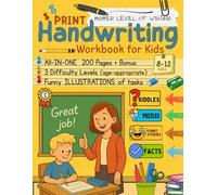 Print Handwriting Workbook For Kids Ages 8-12: Higher Level of Writing, From Letters to Sentences with Tracing, Copywork & Creative Drills | Funny ... Engaging Activities (Hand Writing Practice)