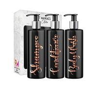 Print Maniacs 3 Set Mrs Hinch Inspired Black Personalised Dispenser Pump Bottles Shampoo Conditioner Body Wash (Copper)