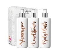 Print Maniacs 3 Set Mrs Hinch Inspired White Personalised Dispenser Pump Bottles Shampoo Conditioner Body Wash (Copper)