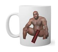 Print Maniacs Barry Wood Sitting on Bed Censored White Mug | Funny Novelty Mugs for Coffee Tea 330ml