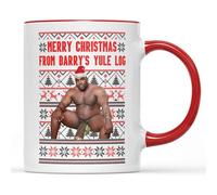 Print Maniacs Barry Wood Yule Log Christmas Mug Tea Coffee Cup - Novelty Funny Rude Crude Explicit Fun Joke Merry Xmas Eve Festive Jolly Stocking Filler Gift Present
