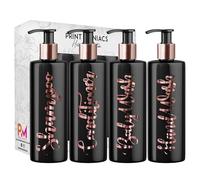 Print Maniacs Black Mrs Hinch Inspired Personalised 500ml Bottles Bathroom Lotion Kitchen Shampoo Conditioner Rose Gold Pump (Hand Wash Set) (Rose Gold)