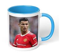 Print Maniacs Cristiano Ronaldo Mug Gift Christmas Birthday Fun Soccer Football Club Coffee Tea Present Gift for Him Her (Blue Fill)