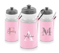Print Maniacs Custom Initial Letter Water Bottle 500ml - Personalised Monogram School & Sports Drinks Bottle with Insulated Sleeve and Clip BPA Free Reusable Flask - Gift for Boys, Girls & Teenagers