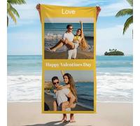 Print Maniacs Custom Photo Collage Beach Towel Personalised with Name Message Microfibre Quick Dry Large Travel Towel Sand Free Holiday Pool Gym Spa Towels Gift Idea