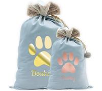 Print Maniacs Custom Velvet Santa Stocking Sack with Luxury Fur Trim - Large Christmas Bag For Dog and Cats, Ideal for Holiday Decor and Gifts