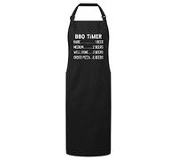 Print Maniacs Fathers Day Mens Apron BBQ Dad Daddy Birthday Christmas Chef Gift Present Funny Humor Beer Timer (Black)