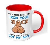 Print Maniacs Fathers Day Mug Gift Stepdad Christmas Birthday Dad Not from Your Humor Funny (Blue Text/Red Fill)