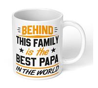 Print Maniacs Fathers Day Novelty Mug His Him Gift for Dad Daddy Uncle Grandad Gramps Papa Christmas Birthday Coffee Tea Cup Behind Family (Papa)