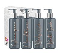 Print Maniacs Grey Mrs Hinch Inspired Personalised 500ml Pump Bottles Bathroom Lotion Kitchen Set Shampoo Conditioner Body Wash F2 (Copper, Set of 4)