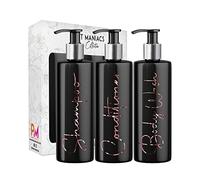 Print Maniacs Mrs Hinch Inspired Black Personalised Dispenser Silver Pump Bottles Set 3 (ROSE GOLD, F2)