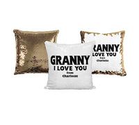 Print Maniacs Mummy Sequin Pillow Christmas Birthday Magic Reveal Mum Auntie Magic Reveal Swipe We Love You (Gold, Granny)