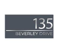 Print Maniacs Personalised 3D House Number Sign - Laser Cut Address Plaque with Street Name, Contemporary Modern Door Sign, Weather-Resistant Outdoor Home Plate