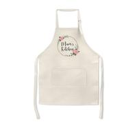 Print Maniacs Personalised Apron Adjustable Pocket Baking Chef Ladies Women Kitchen Cooking Bib Unique Gift For Her Birthday Mothers Day Any Name Flower Wreath (Mum)