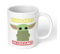 Print Maniacs Personalised Baby Yoda Mug Funny Valentines Day 11 oz Ceramic Cup Gift Boyfriend Girlfriend Coffee Wife Husband Birthday (Husband)
