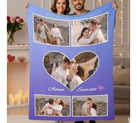 Print Maniacs Personalised Blanket, Custom Photo Blanket for Him or Her, Personalised Photo Blanket for Adults, Romantic Gift for Boyfriend or Girlfriend