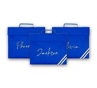 Print Maniacs Personalised Book Bag School Kids Children's Boys Girls Junior Toddlers Any Name Glitter Lunch Organiser Swimming P.E Bag Handwriting (Royal Blue)