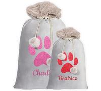 Print Maniacs Personalised Christmas Santa Sack Stocking For Dog Extra Large Sack with Luxury Fur Trim - Large Bag For Dog and Cats, Ideal for Holiday Decor and Gifts