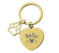Print Maniacs Personalised Collar Tag Gift Keyring Name ID Identification Engraved Disc Dog Cat Rabbit Small Large Pets Animals D2 (Gold)