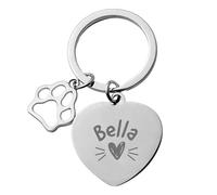 Print Maniacs Personalised Collar Tag Gift Keyring Name ID Identification Engraved Disc Dog Cat Rabbit Small Large Pets Animals D2 (Silver)