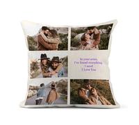 Print Maniacs Personalised Cushions with Photos, Customised Pillow with Pictures, Custom Photo Throw, Customise Cushion, Personalised Christmas Photo Gifts for Kid, Baby, Pet, Family