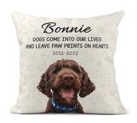 Print Maniacs Personalised Dog Memorial Cushion - Custom Pet Loss Throw Pillow - Sympathy Gift for Loss of Dog or Cat - Christmas Remembrance Keepsake