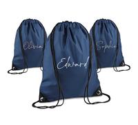 Print Maniacs Personalised Drawstring Bag for Kids Back to School PE Bag, Swim Bag with Name Ideal for Boys, Girls, Toddlers,and Primary School Students Perfect School Bag French Navy