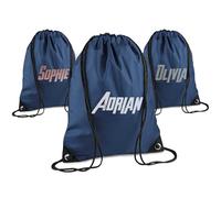 Print Maniacs Personalised Drawstring Bag for Kids Back to School PE Bag, Swim Bag with Name Ideal for Boys, Girls, Toddlers,and Primary School Students Perfect School Bag French Navy