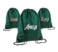 Print Maniacs Personalised Drawstring Bag for Kids Back to School PE Bag, Swim Bag with Name Ideal for Boys, Girls, Toddlers,and Primary School Students Perfect School Bag Bottle Green