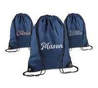 Print Maniacs Personalised Drawstring Bag for Kids Back to School PE Bag, Swim Bag with Name Ideal for Boys, Girls, Toddlers,and Primary School Students Perfect School Bag French Navy