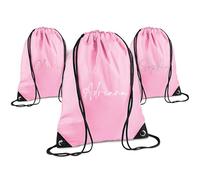 Print Maniacs Personalised Drawstring Bag for Kids Back to School PE Bag, Swim Bag with Name Ideal for Boys, Girls, Toddlers,and Primary School Students Perfect School Bag Pink