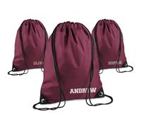 Print Maniacs Personalised Drawstring Bag for Kids Back to School PE Bag, Swim Bag with Name Ideal for Boys, Girls, Toddlers,and Primary School Students Perfect School Bag Burgundy