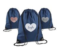 Print Maniacs Personalised Drawstring Bag for Kids Back to School PE Bag, Swim Bag with Name Ideal for Boys, Girls, Toddlers,and Primary School Students Perfect School Bag French Navy