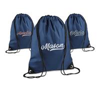 Print Maniacs Personalised Drawstring Bag for Kids Back to School PE Bag, Swim Bag with Name Ideal for Boys, Girls, Toddlers,and Primary School Students Perfect School Bag French Navy