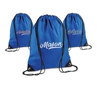 Print Maniacs Personalised Drawstring Bag for Kids Back to School PE Bag, Swim Bag with Name Ideal for Boys, Girls, Toddlers,and Primary School Students Perfect School Bag Bright Royal