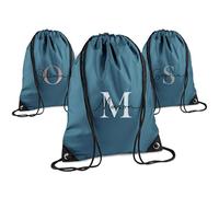 Print Maniacs Personalised Drawstring Bag for Kids Back to School PE Bag, Swim Bag with Name Ideal for Boys, Girls, Toddlers,and Primary School Students Perfect School Bag Airforce Blue