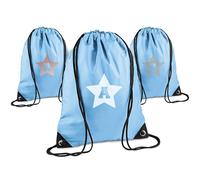 Print Maniacs Personalised Drawstring Bag for Kids Back to School PE Bag, Swim Bag with Name Ideal for Boys, Girls, Toddlers,and Primary School Students Perfect School Bag Sky Blue