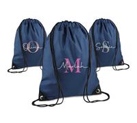 Print Maniacs Personalised Drawstring Bag for Kids Back to School PE Bag, Swim Bag with Name Ideal for Boys, Girls, Toddlers,and Primary School Students Perfect School Bag French Navy