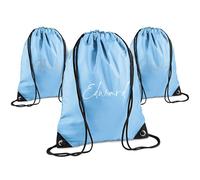 Print Maniacs Personalised Drawstring Bag for Kids Back to School PE Bag, Swim Bag with Name Ideal for Boys, Girls, Toddlers,and Primary School Students Perfect School Bag Sky Blue