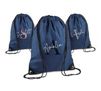 Print Maniacs Personalised Drawstring Bag for Kids Back to School PE Bag, Swim Bag with Name Ideal for Boys, Girls, Toddlers,and Primary School Students Perfect School Bag French Navy