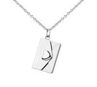 Print Maniacs Personalised Envelope Heart Necklace Silver Locket with Letter, Valentines Gift For Her Message, Letter, Birthday Engraved Love Letter, Mother Secret Note, Letterbox, Gift for Her