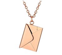 Print Maniacs Personalised Envelope Necklace Rose Gold Locket Necklace with Letter, Birthday Gift Message Necklace, Letter, Birthday Engraved Love Letter, Mother Secret Note, Letterbox, Gift for Her
