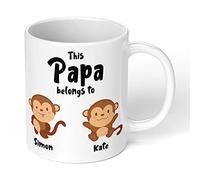 Print Maniacs Personalised Fathers Day Mug Gift Dad Uncle Grandad Christmas Birthday New Born First 1 Monkey (Papa)