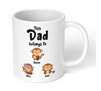 Print Maniacs Personalised Fathers Day Mug Gift Dad Uncle Grandad Christmas Birthday New Born First 1 Monkey (Dad)