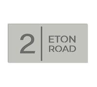 Print Maniacs Personalised House Sign 3D Door Sign Laser Cut Address Plaques Contemporary Modern Rectangle Door Numbers With Street Name and Number in Matt Ash Grey & Gloss Grey D3