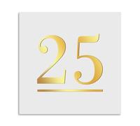 Print Maniacs Personalised House Sign 3D Door Sign Laser Cut Address Plaques Contemporary Modern Square Door Numbers With Street Name and Number in Matt Moonlight White & Gold Mirror D14