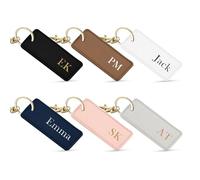 Print Maniacs Personalised Keyring Bag Charm Boutique Gifts For Daddy Fathers Mummy Nanny Grandad Nana Auntie Mothers Day Keyring Keychain Birthday Christmas Leather (Rectangle)