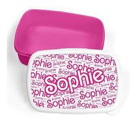 Print Maniacs Personalised Lunch Box Barbie Inspired Pink Doll for Girls and Women Lets go Party Merchandise Princess Dream Collection Theme Bride Lip Stick Birthday Diamonds